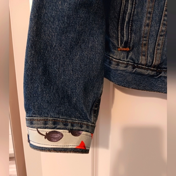 Levi Strauss & Co Denim Jacket Made in USA size M Poppy Flower Patchwork - Picture 3 of 7